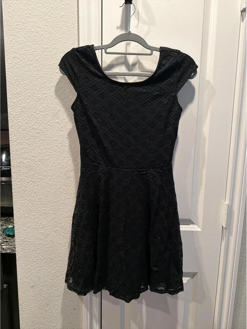 LuLaRoe Black Lace Fit and Flare Dress Size Small